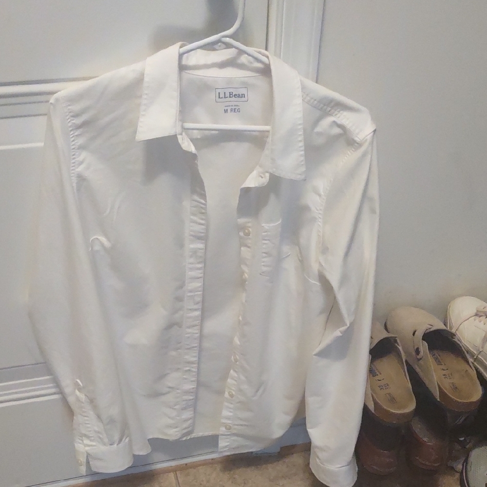 L.L. Bean Cream Button-Up Shirt